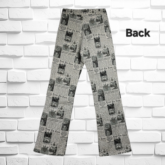 Motel Denim Jeans Newsprint Tarot High-waisted Flare Leg - Picture 15 of 15